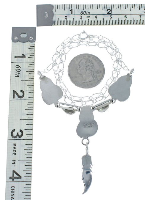 Navajo Sterling Silver Opal Pendant Chain Necklace X11169